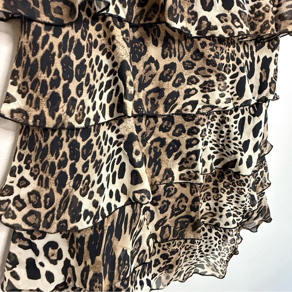 Leopard Ruffle Strapless Dress - Picture 2 of 4